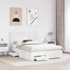 vidaXL Bed Frame with Headboard White 140 x 190 cm Engineered Wood