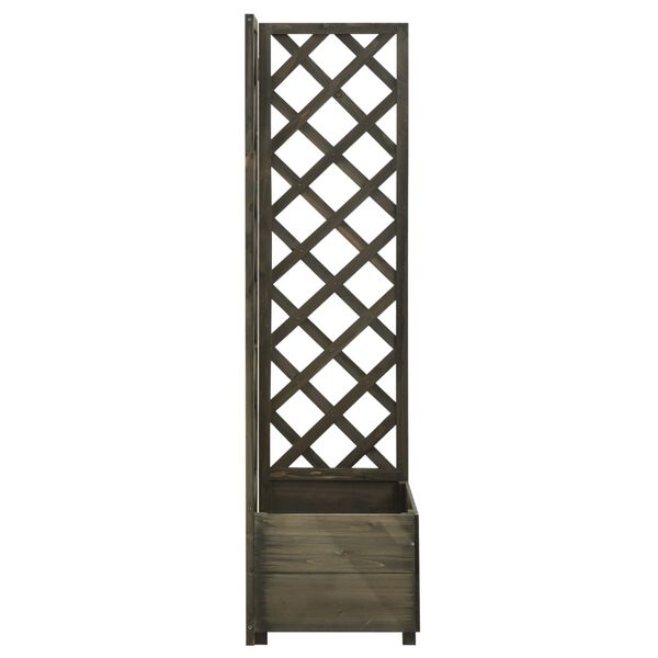 vidaXL Corner Trellis Planter Grey 40x40x150 cm Solid Firwood