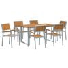 vidaXL Garden Dining Set 7 pcs Grey Solid Acacia Wood