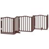 vidaXL Dog Gate with Door Foldable 12 Panels Brown 600 cm Poplar Wood