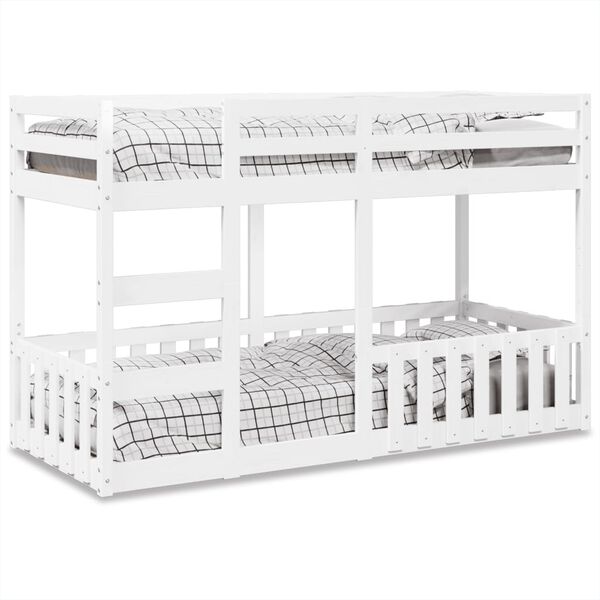 vidaXL Bunk Bed White 75x190 cm Solid Wood Pine