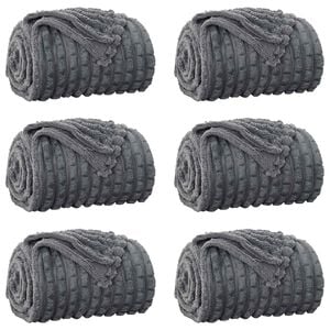 vidaXL Throw Blankets 6 pcs Dark Grey 240 x 220 cm 9.17 kg Fleece