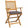 vidaXL Folding Chair 2 pcs Grey 49 x 57.5 x 92cm Solid Acacia wood