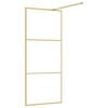 vidaXL Walk-in Shower Wall with Clear ESG Glass Gold 80x195 cm