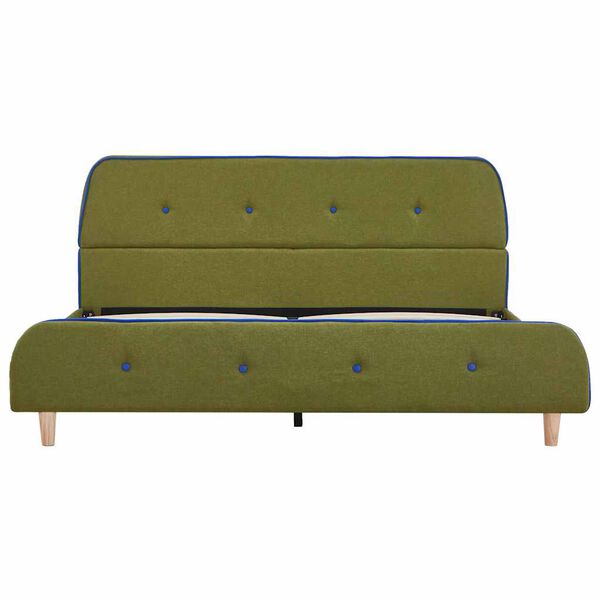 vidaXL Bed Frame without Mattress Green Fabric 135x190 cm Double