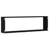 vidaXL Wall Cube Shelves 4 pcs Black Oak 100x15x30 cm Engineered Wood