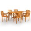 vidaXL 7 Piece Garden Dining Set Solid Teak Wood
