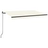 vidaXL Manual Retractable Awning 450x350 cm Cream