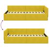 vidaXL Corner Bed Frame with Headboard Yellow 90 cm x 200 cm Velvet