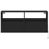 vidaXL TV Wall Cabinet with LED Lights Black 100x31x45 cm