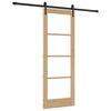 vidaXL Sliding Door 73.5 x 198.5 cm Solid Pine Wood and Glass