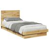 vidaXL Bed Frame with Headboard without Mattress 90x200 cm Solid Wood Oak