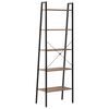 vidaXL 5-Tier Standing Shelf Dark Brown and Black 56x35x174 cm