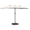 vidaXL Garden Parasol Sand and Anthracite 385 x 209 x 244 cm Polyester