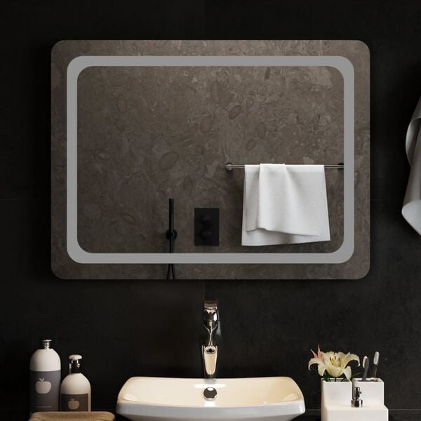 vidaXL LED Bathroom Mirror 80x60 cm