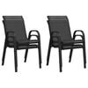 vidaXL Stackable Garden Chairs 4 pcs Black Textilene Fabric