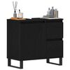 vidaXL Bathroom Sink Cabinet Black Oak 65 x 33 x 60 cm Engineered Wood