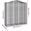 vidaXL Arched Gabion Baskets 8 pcs 200x50x200/220 cm Galvanised Iron