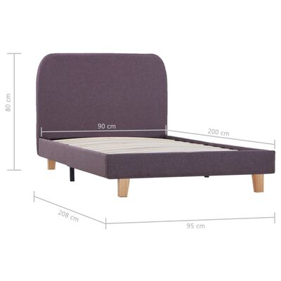 vidaXL Bed Frame Taupe Fabric 90x190 cm Single