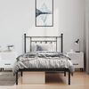 vidaXL Metal Bed Frame without Mattress with Headboard Black 100x200cm