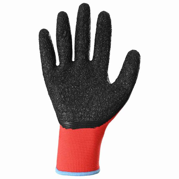 vidaXL Work Gloves 24 pcs Red and Black 9 / L Latex Coating