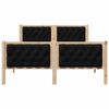 vidaXL Bed Frame with Headboard Black 150 x 200 cm Solid Pine Wood