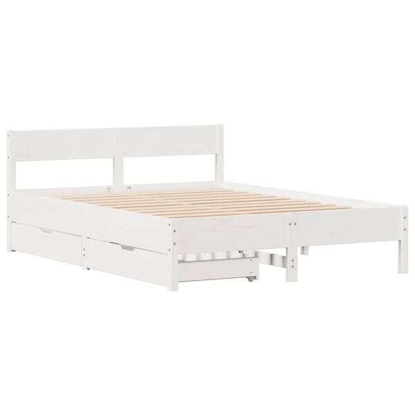 vidaXL Bed Frame without Mattress White 120x200 cm Solid Wood Pine