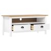 vidaXL TV Cabinet Hill White 110x40x47 cm Solid Pine Wood