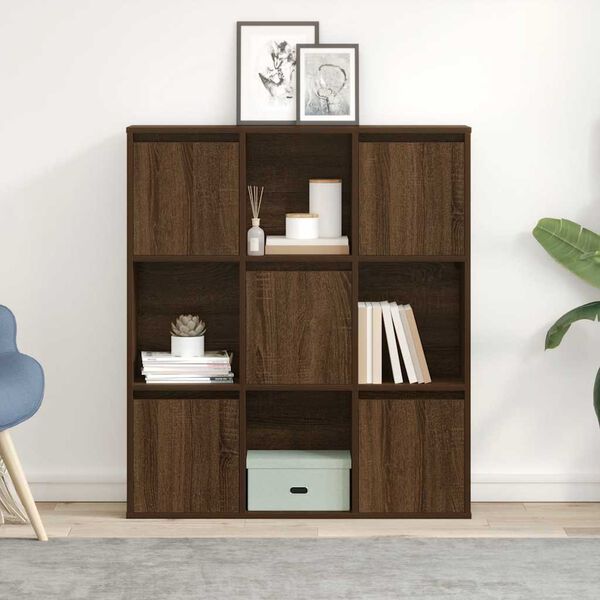 vidaXL Bookcase Brown Oak 89x24x101.5 cm Engineered Wood