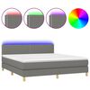vidaXL Box Spring Bed with Mattress&LED Dark Grey 160x200cm Fabric