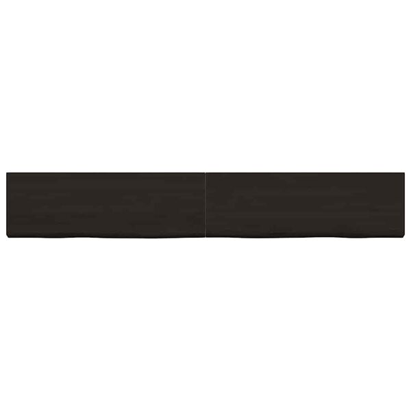 vidaXL Bathroom Countertop Dark Brown 180x40x(2-4) cm Treated Solid Wood