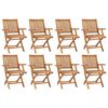 vidaXL Folding Garden Chairs 8 pcs Solid Teak Wood