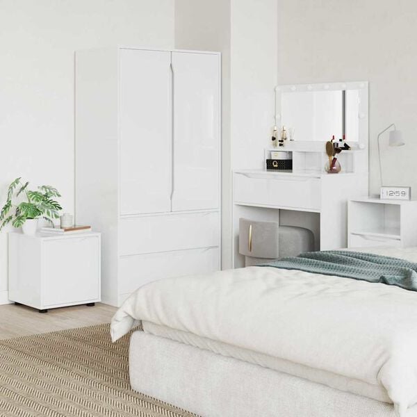 vidaXL Bathroom Cabinet High Gloss White 40.5 x 40 x 44 cm