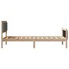 vidaXL Bed frame Brown and dark grey 90 x 190 cm Solid pine wood