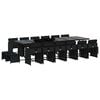 vidaXL 17 Piece Garden Dining Set with Cushions Black Poly Rattan