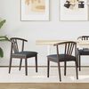 vidaXL Dining Chair 2 pcs Light Brown and Black Solid Rubberwood