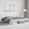 vidaXL Metal Bed Frame without Mattress with Headboard White 200x200cm