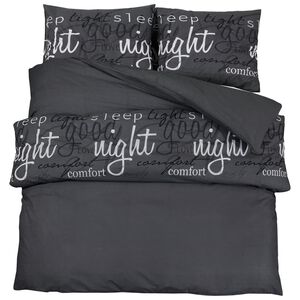 vidaXL Duvet Cover Set Black 240x220 cm Cotton