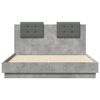 vidaXL Bed Frame with LED without Mattress Concrete Grey 120x190 cm Small Double