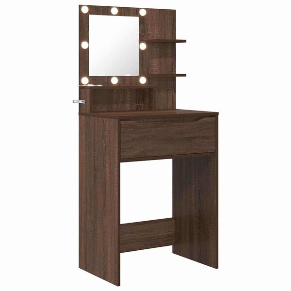 vidaXL Bedroom Dressing Tables with Shelf Brown Oak 80 x 39.6 x 135 cm
