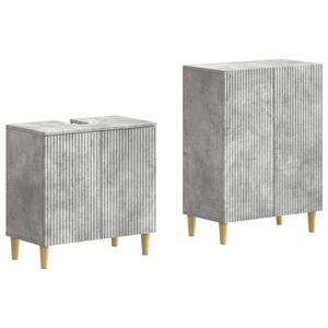 vidaXL 2 Piece Bathroom Cabinet Set ARNHEM Concrete Grey