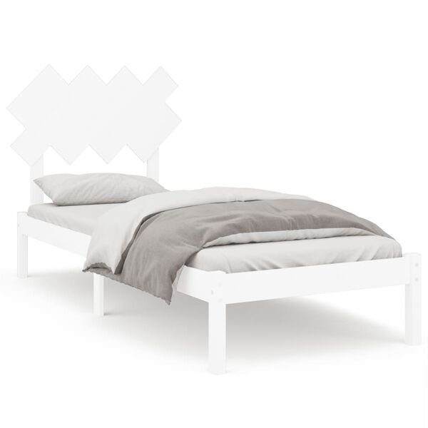 vidaXL Bed Frame without Mattress White 90x190 cm Single Solid Wood