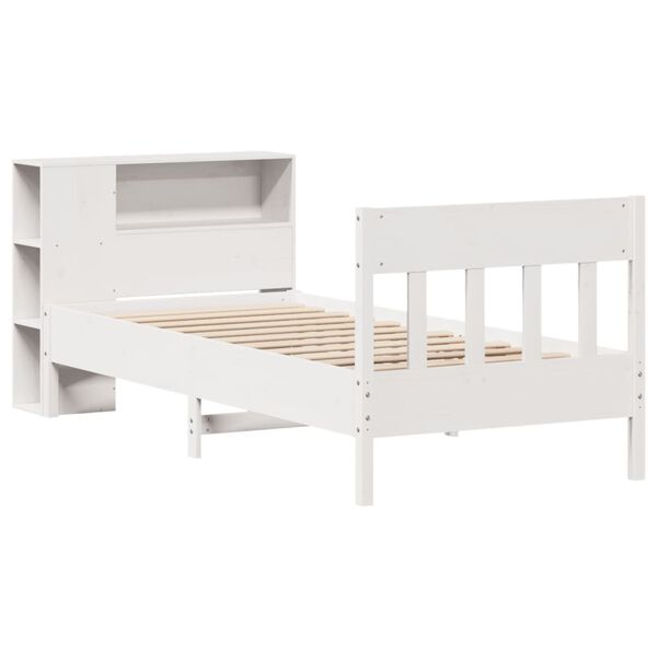 vidaXL Bookcase Bed without Mattress White 90x190 cm Single Solid Wood Pine