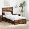 vidaXL Bed Frame with Drawer Smoked Oak 100 x 200 cm Engineered Wood
