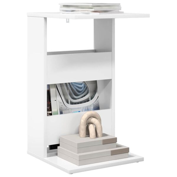 vidaXL Side Table White 40 x 35 x 60.5 cm Engineered Wood