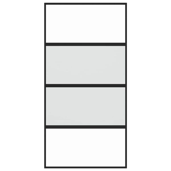 vidaXL Sliding Door Black 102.5x205 cm Tempered Glass and Aluminium