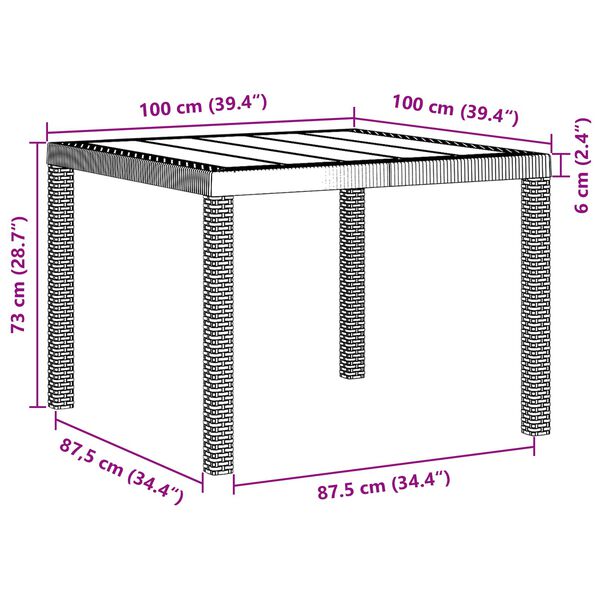 vidaXL Garden Dining Set 3 pcs Brown Polypropylene