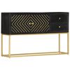 vidaXL Sideboard Black and Gold 120x30x75 cm Solid Mango Wood