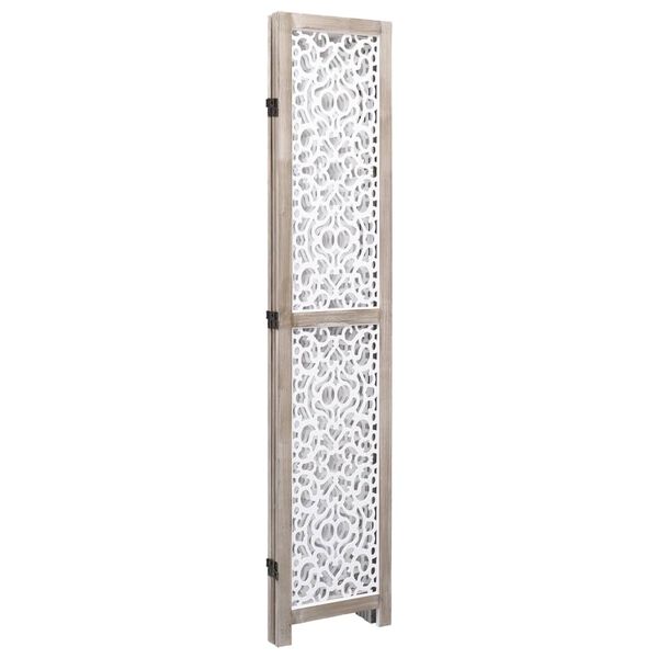 vidaXL 3-Panel Room Divider White 105x165 cm Solid Wood