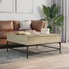 vidaXL Coffee Table Sonoma Oak 95x95x45 cm Engineered Wood and Metal